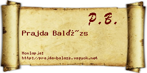 Prajda Balázs névjegykártya